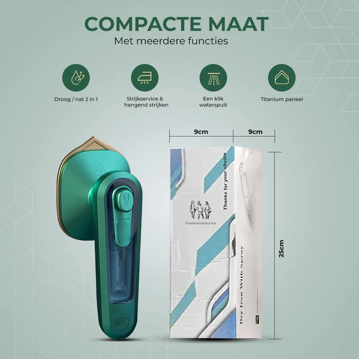 Stomer Kleding - Luxe Reis Strijkijzer - Inklapbaar - 8,4x11,5CM - Travel Strijkijzer – Strijkijzer Vakantie – Reisstrijkijzer Klein Strijkijzer - Steamer - Groen - 5 Stomer Kleding - Luxe Reis Strijkijzer - Inklapbaar - 8,4x11,5CM - Travel Strijkijzer – Strijkijzer Vakantie – Reisstrijkijzer Klein Strijkijzer - Steamer - Groen - - Afbeelding 5