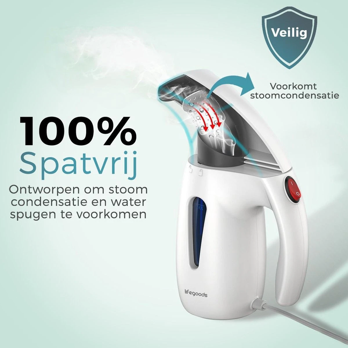LifeGoods Kledingstomer - Handstomer Voor Kleding/Textiel/Stof - 180ML Tank - Wit 3 LifeGoods Kledingstomer - Handstomer Voor Kleding/Textiel/Stof - 180ML Tank - Wit - Afbeelding 3