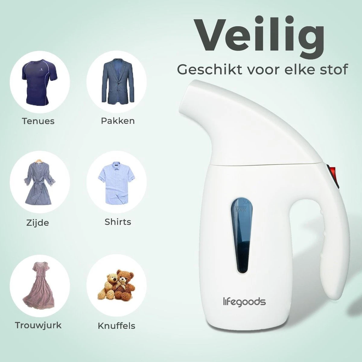 LifeGoods Kledingstomer - Handstomer Voor Kleding/Textiel/Stof - 180ML Tank - Wit 9 LifeGoods Kledingstomer - Handstomer Voor Kleding/Textiel/Stof - 180ML Tank - Wit - Afbeelding 9