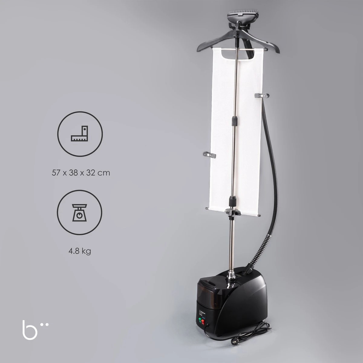 Biione - Kledingstomer - 2000W - Mat Zwart - Stomer Kleding - Steamer 2 Biione - Kledingstomer - 2000W - Mat Zwart - Stomer Kleding - Steamer - Afbeelding 2