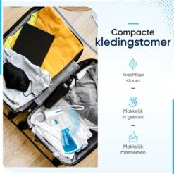 Kledingstomer - Handstomer Voor Kleding - Stoomstrijkijzer - Stomer - Stoomreiniger - 2 Opzetstukken - Blauw -Huishoudelijke Benodigdheden 1200x1200 1907