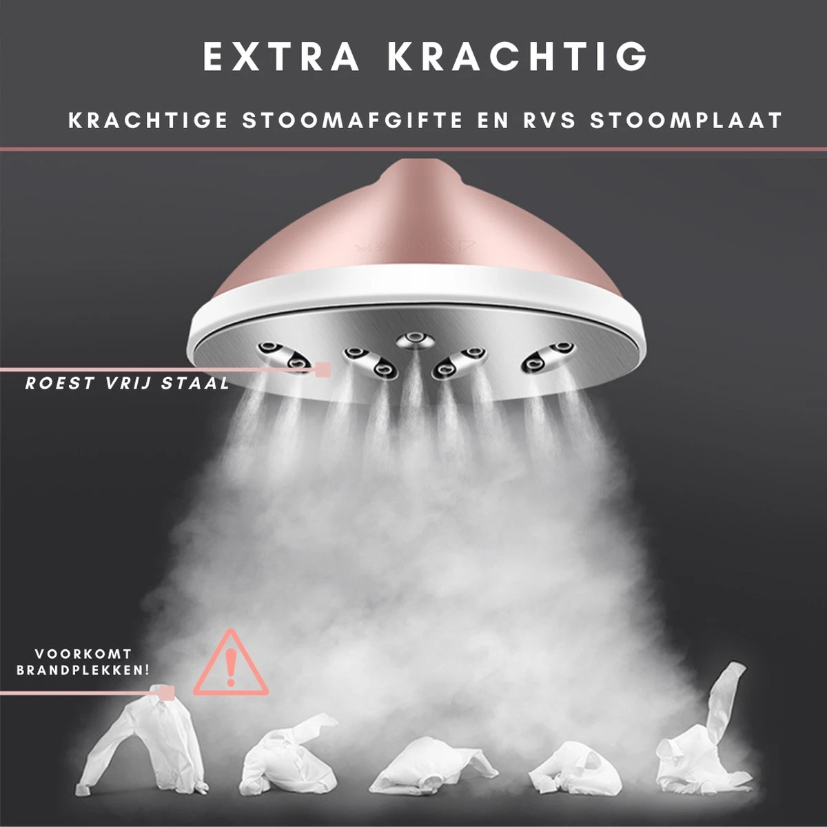 Niceey Kledingstomer - Incl. Strijkplank - Met 6 Standen - Krachtig Stomen - Steamer - 1800Watt - 2,5L Watercapaciteit - Wit/Roze 5 Niceey Kledingstomer - Incl. Strijkplank - Met 6 Standen - Krachtig Stomen - Steamer - 1800Watt - 2,5L Watercapaciteit - Wit/Roze - Afbeelding 5