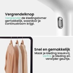 Vonia Kledingstomer - Handstomer - Stoomreiniger Kleding - Stoomapparaat Kleding – 350ML - Wit 13 Vonia Kledingstomer - Handstomer - Stoomreiniger Kleding - Stoomapparaat Kleding – 350ML - Wit -Huishoudelijke Benodigdheden 1200x1200 1923