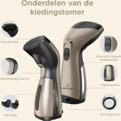Luxe Kledingstomer - Handstomer - Handstoomreiniger - Stoomstrijkijzer - Stomer Kleding - Voor Op Reis - Goud -Huishoudelijke Benodigdheden 1200x1200 1929