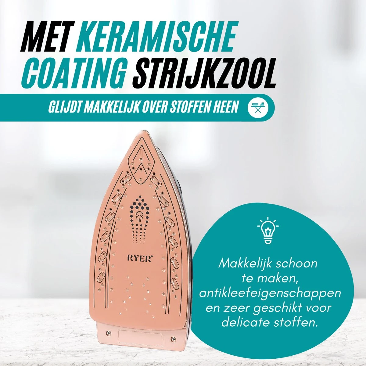 RYER Stoomstrijkijzer Met Stoomgenerator - Iron - Keramische Zoolplaat 2 RYER Stoomstrijkijzer Met Stoomgenerator - Iron - Keramische Zoolplaat - Afbeelding 2