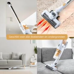 PRIMO PR500SV Stofzuiger Zonder Zak - 3-in-1 Steelstofzuiger Draadloos - Kruimelzuiger - HEPA Filter - Wit/Peach -Huishoudelijke Benodigdheden 1200x1200 2025