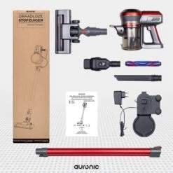 Auronic Steelstofzuiger - Draadloos - 4-in-1 - Op Batterij - 160W - Rood/Grijs -Huishoudelijke Benodigdheden 1200x1200 2109