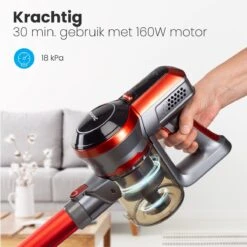 Auronic Steelstofzuiger - Draadloos - 4-in-1 - Op Batterij - 160W - Rood/Grijs -Huishoudelijke Benodigdheden 1200x1200 2115