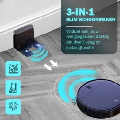 Tennex Robotstofzuiger Met Dweilfunctie Vacuum Cleaner - Stofzuiger Draadloos Zonder Zak Met Dweilsysteem - Dweilrobot -Huishoudelijke Benodigdheden 1200x1200 2183
