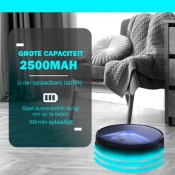 Tennex Robotstofzuiger Met Dweilfunctie Vacuum Cleaner - Stofzuiger Draadloos Zonder Zak Met Dweilsysteem - Dweilrobot -Huishoudelijke Benodigdheden 1200x1200 2185