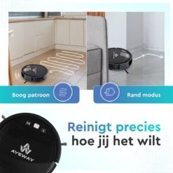 AyeWay 3 In 1 Robotstofzuiger - Dweil Robot - Stofzuiger Robot - Dweilsysteem – Draadloos – Met App -Huishoudelijke Benodigdheden 1200x1200 2206