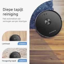 CleanDays XR500 LiDAR Robotstofzuiger Met Y-shape Dweilfunctie - Met Laadstation - Scant De Gehele Ruimte - Grote Zuigkracht 6500PA - Geschikt Voor Huisdieren -Huishoudelijke Benodigdheden 1200x1200 2223