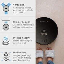 CleanDays XR500 LiDAR Robotstofzuiger Met Y-shape Dweilfunctie - Met Laadstation - Scant De Gehele Ruimte - Grote Zuigkracht 6500PA - Geschikt Voor Huisdieren -Huishoudelijke Benodigdheden 1200x1200 2224