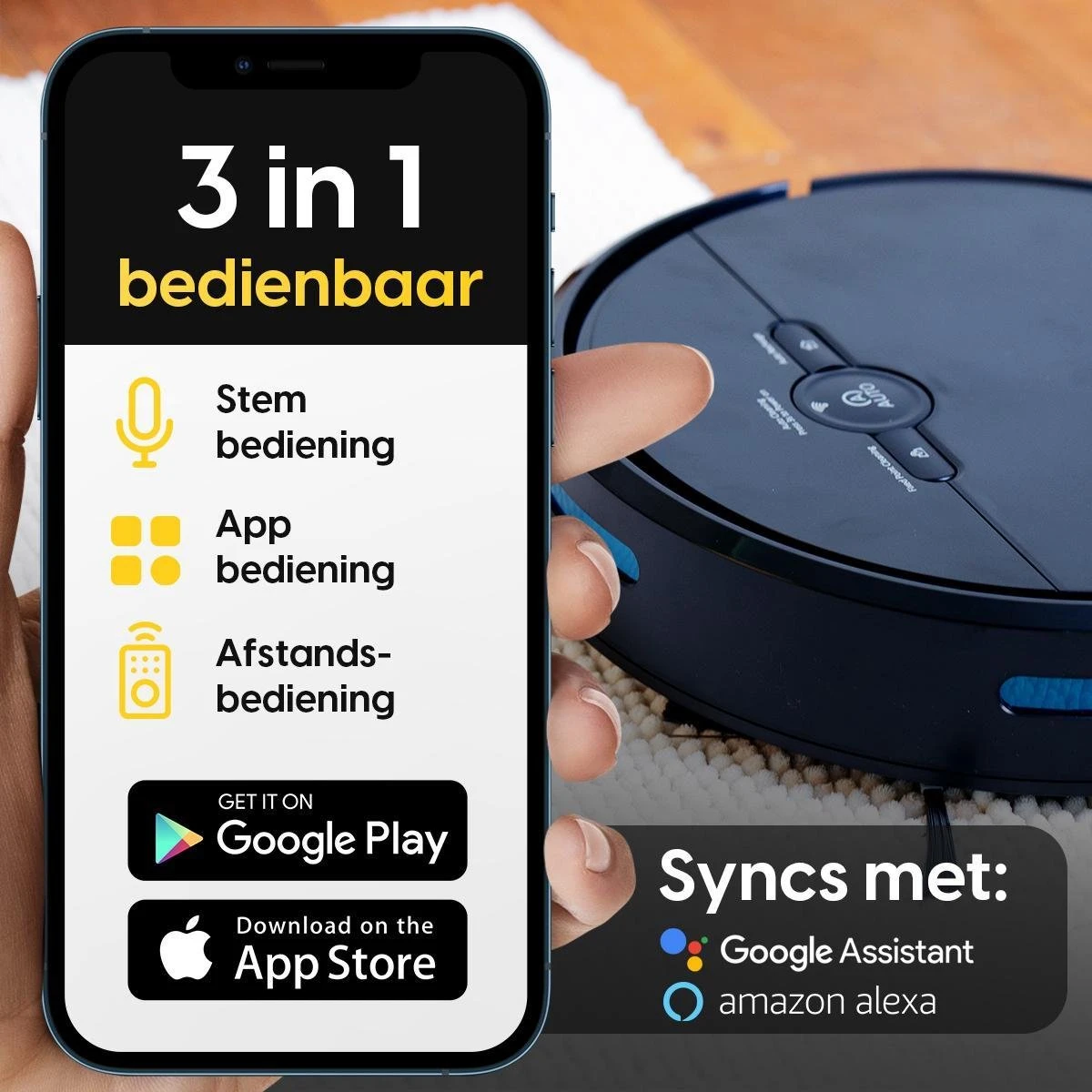 Clean Golden® Robotstofzuiger Met Dweilfunctie – Draadloze Stofzuiger Met Laadstation – Automatische Stofzuiger & Dweilrobot 2 Clean Golden® Robotstofzuiger Met Dweilfunctie – Draadloze Stofzuiger Met Laadstation – Automatische Stofzuiger & Dweilrobot - Afbeelding 2