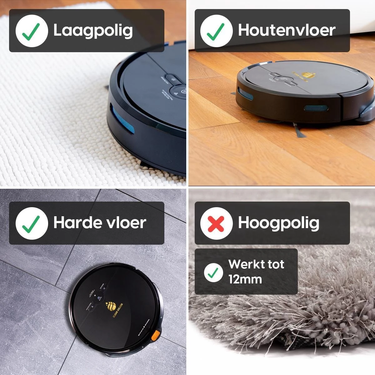 Clean Golden® Robotstofzuiger Met Dweilfunctie – Draadloze Stofzuiger Met Laadstation – Automatische Stofzuiger & Dweilrobot 8 Clean Golden® Robotstofzuiger Met Dweilfunctie – Draadloze Stofzuiger Met Laadstation – Automatische Stofzuiger & Dweilrobot - Afbeelding 8