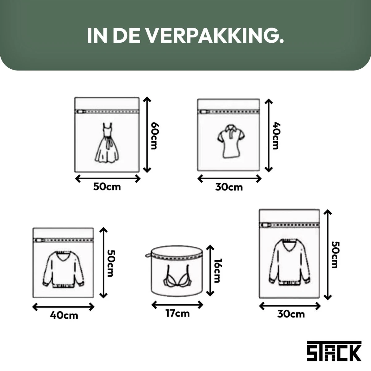 STACK Waszakken | Set Van 5 Waszakjes Met Rits - Waszak - Wasnet - Kledingzakjes - BH Was Zakjes - Laundry Bag Set Voor Ondergoed - Kleding - Delicaat Wasgoed - Wasmachine Zakjes - Wasgoed 5 STACK Waszakken | Set Van 5 Waszakjes Met Rits - Waszak - Wasnet - Kledingzakjes - BH Was Zakjes - Laundry Bag Set Voor Ondergoed - Kleding - Delicaat Wasgoed - Wasmachine Zakjes - Wasgoed - Afbeelding 5
