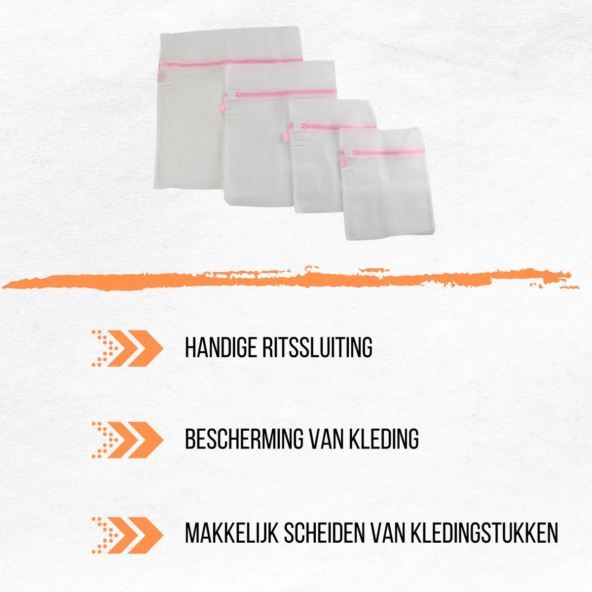Merkloos Orange85 Waszakken 4 Stuks - 4 Maten - Lingerie - Bh - Schoenen - Schoenen 3 Merkloos Orange85 Waszakken 4 Stuks - 4 Maten - Lingerie - Bh - Schoenen - Schoenen - Afbeelding 3