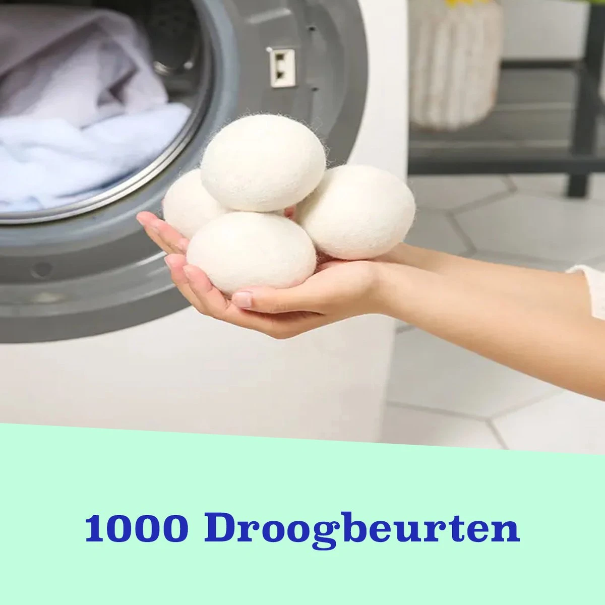Casa Calma Drogerballen (6 Stuks) - Inclusief Opbergzakje - 100% Natuurlijk Schapenwol - Droger Ballen - Zero Waste Wasverzachter Bollen - Energiebesparend Drogen Met Droogbollen - Dryer Balls - Diervriendelijk & Milieuvriendelijk - Energie Besparen 7 Casa Calma Drogerballen (6 Stuks) - Inclusief Opbergzakje - 100% Natuurlijk Schapenwol - Droger Ballen - Zero Waste Wasverzachter Bollen - Energiebesparend Drogen Met Droogbollen - Dryer Balls - Diervriendelijk & Milieuvriendelijk - Energie Besparen - Afbeelding 7