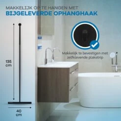 WITTS Luxe Douchewisser - Roestvrij - Vloertrekker Met Steel - Zwart - Vloerwisser Badkamer -Huishoudelijke Benodigdheden 1200x1200 566