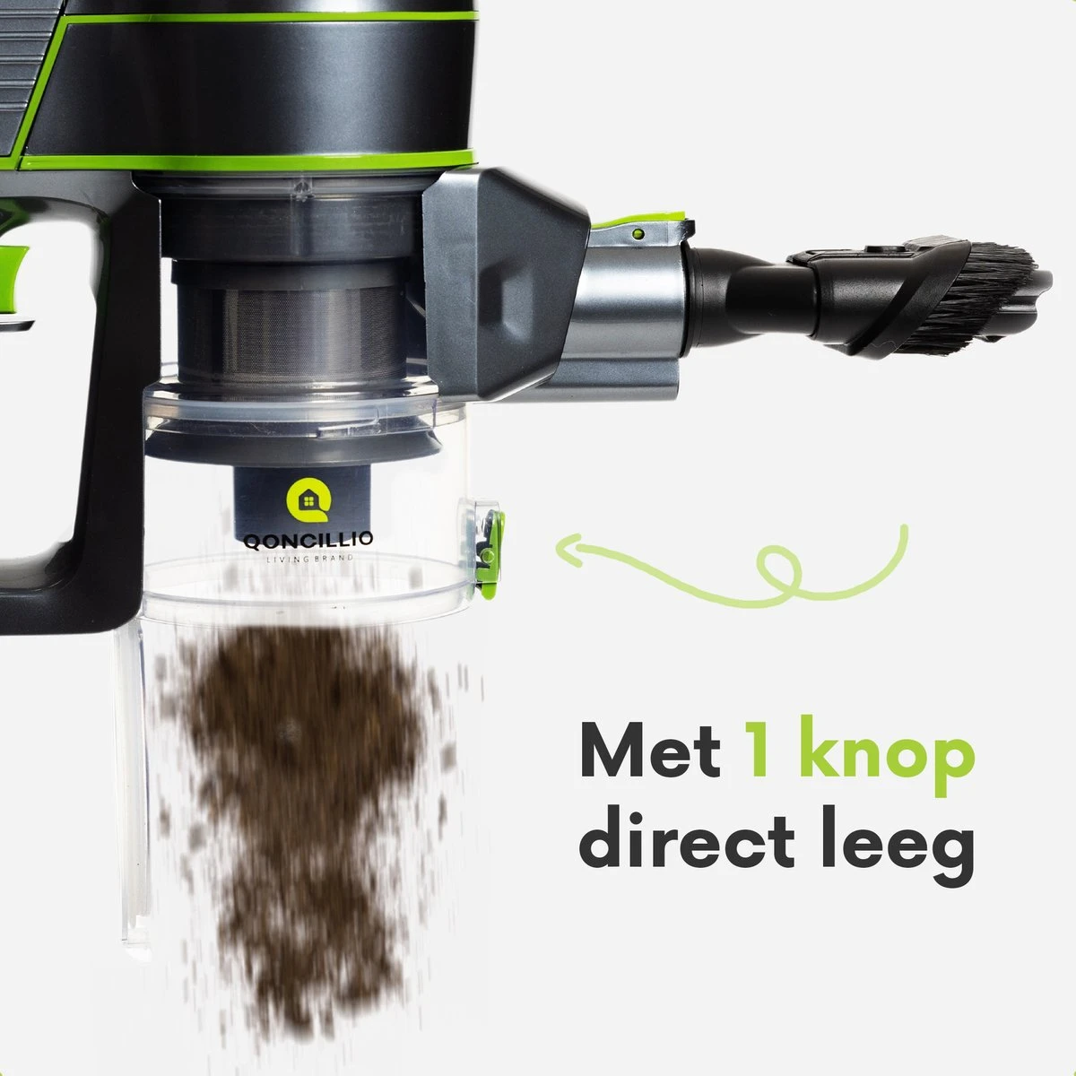 Qoncillio® Steelstofzuiger - Draadloos - Dweilfunctie - Digitaal Display - Stofzuiger & Kruimelzuiger Zonder Zak 4 Qoncillio® Steelstofzuiger - Draadloos - Dweilfunctie - Digitaal Display - Stofzuiger & Kruimelzuiger Zonder Zak - Afbeelding 4