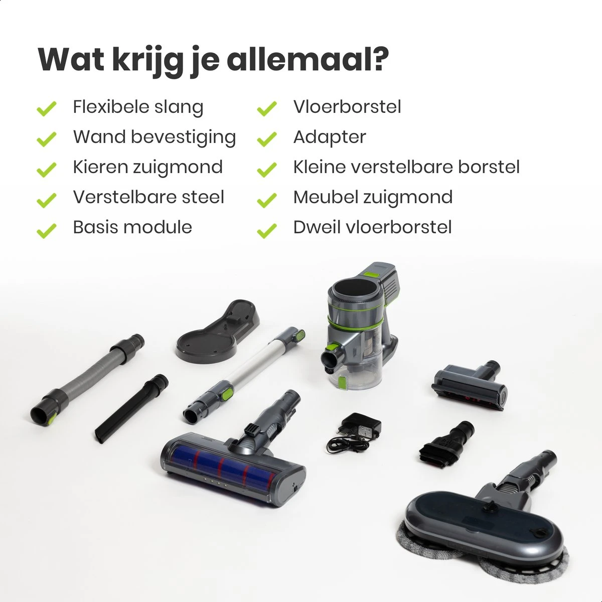 Qoncillio® Steelstofzuiger - Draadloos - Dweilfunctie - Digitaal Display - Stofzuiger & Kruimelzuiger Zonder Zak 8 Qoncillio® Steelstofzuiger - Draadloos - Dweilfunctie - Digitaal Display - Stofzuiger & Kruimelzuiger Zonder Zak - Afbeelding 8