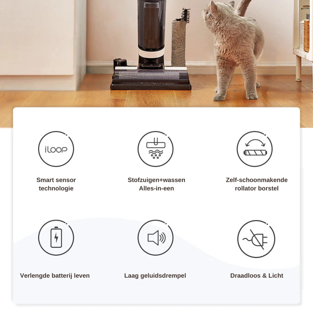 Tineco® - Draadloze Stofzuiger - Zonder Zak - Wassen En Stofzuigen - Floor One S3 Breeze - 220W Vermogen - Sterke Zuigkracht - 3-In-1 Apparaat - 4000mAh Batterij 2 Tineco® - Draadloze Stofzuiger - Zonder Zak - Wassen En Stofzuigen - Floor One S3 Breeze - 220W Vermogen - Sterke Zuigkracht - 3-In-1 Apparaat - 4000mAh Batterij - Afbeelding 2