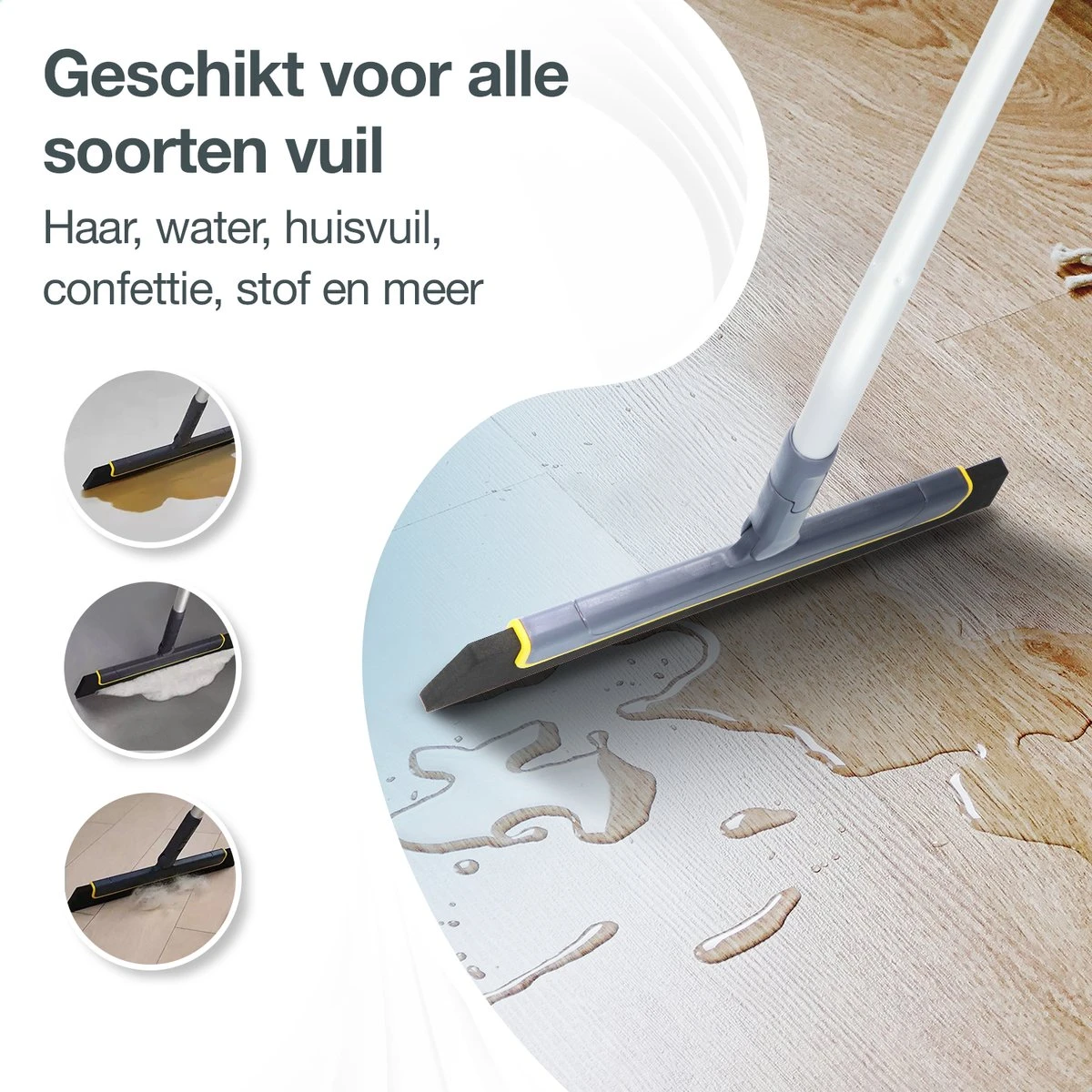 ACE Goods Vloertrekker Met Steel – Vloerwisser Badkamer - Trekker Douche – Raamwisser Verstelbaar – Watertrekker - Incl Ophanghaak 4 ACE Goods Vloertrekker Met Steel – Vloerwisser Badkamer - Trekker Douche – Raamwisser Verstelbaar – Watertrekker - Incl Ophanghaak - Afbeelding 4