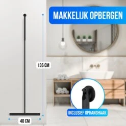 Avalo Vloertrekker Met Steel - Luxe Vloerwisser - Aluminium Water Trekker - Douche Wisser - Badkamer - Zwart - 136x40 CM -Huishoudelijke Benodigdheden 1200x1200 643