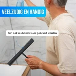 Avalo Vloertrekker Met Steel - Luxe Vloerwisser - Aluminium Water Trekker - Douche Wisser - Badkamer - Zwart - 136x40 CM -Huishoudelijke Benodigdheden 1200x1200 644