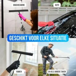 Avalo Vloertrekker Met Steel - Luxe Vloerwisser - Aluminium Water Trekker - Douche Wisser - Badkamer - Zwart - 136x40 CM -Huishoudelijke Benodigdheden 1200x1200 648