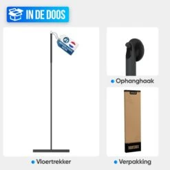 Avalo Vloertrekker Met Steel - Luxe Vloerwisser - Aluminium Water Trekker - Douche Wisser - Badkamer - Zwart - 136x40 CM -Huishoudelijke Benodigdheden 1200x1200 649