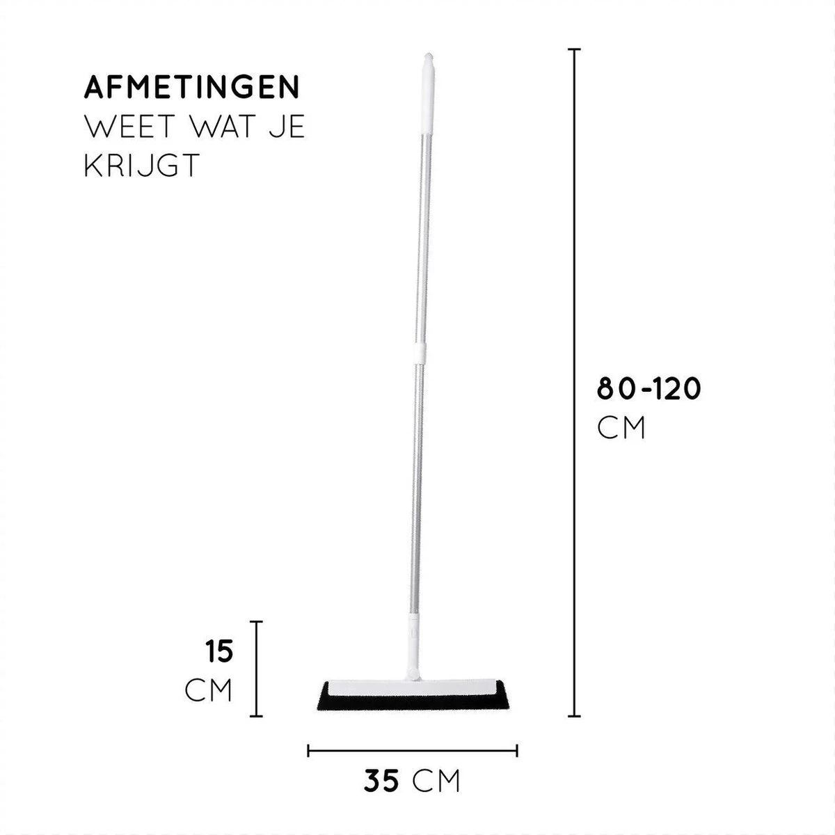 Amenzo® Vloertrekker Met Steel - Vloerwisser - 35 Cm + 120 Cm Steel - Uitschuifbare Aluminium Steel - Badkamer – Trekker - Vloerwisser Wit – Watertrekker 8 Amenzo® Vloertrekker Met Steel - Vloerwisser - 35 Cm + 120 Cm Steel - Uitschuifbare Aluminium Steel - Badkamer – Trekker - Vloerwisser Wit – Watertrekker - Afbeelding 8