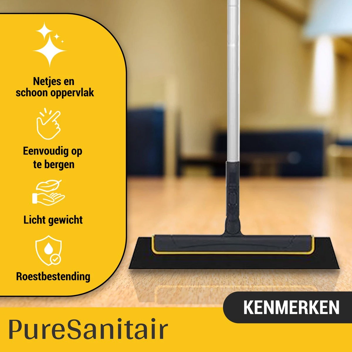 PureSanitair Vloertrekker – Vloerwisser - Raamwisser – Vloertrekker Met Steel – Raamtrekker – Ramenwisser 1 PureSanitair Vloertrekker – Vloerwisser - Raamwisser – Vloertrekker Met Steel – Raamtrekker – Ramenwisser