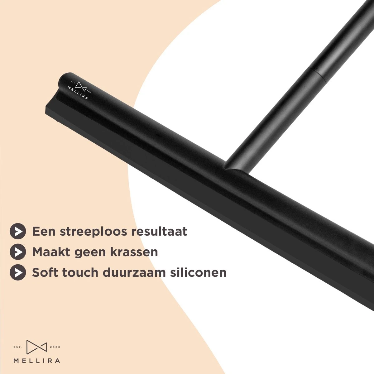 Mellira - Vloerwisser - Vloertrekker Met Steel - Watertrekker Voor Douche - Douchewisser Badkamer - Inclusief Ophanghaak - RVS - Zwart (kerstcadeau Met Verpakking) 2 Mellira - Vloerwisser - Vloertrekker Met Steel - Watertrekker Voor Douche - Douchewisser Badkamer - Inclusief Ophanghaak - RVS - Zwart (kerstcadeau Met Verpakking) - Afbeelding 2