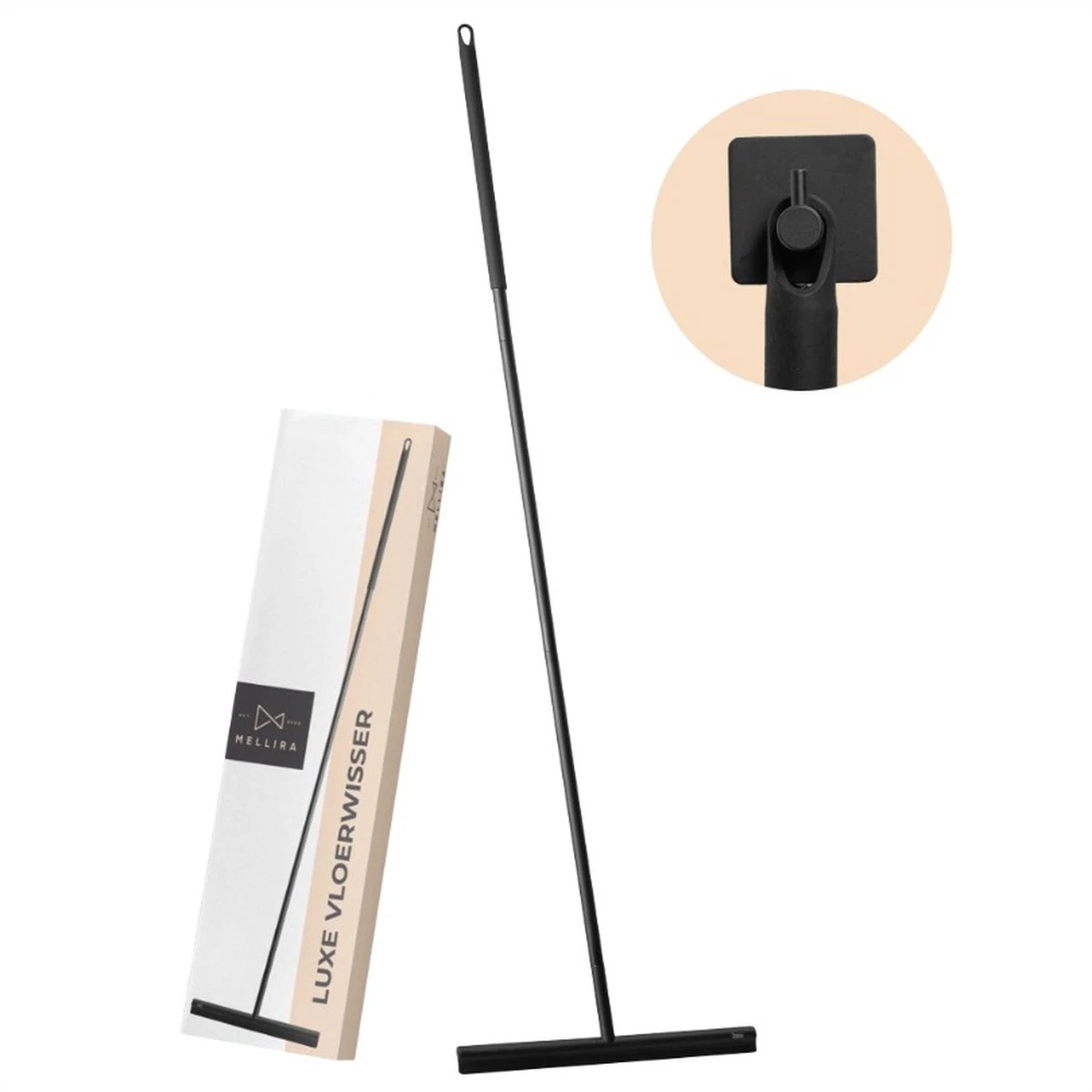 Mellira - Vloerwisser - Vloertrekker Met Steel - Watertrekker Voor Douche - Douchewisser Badkamer - Inclusief Ophanghaak - RVS - Zwart (kerstcadeau Met Verpakking) 7 Mellira - Vloerwisser - Vloertrekker Met Steel - Watertrekker Voor Douche - Douchewisser Badkamer - Inclusief Ophanghaak - RVS - Zwart (kerstcadeau Met Verpakking) - Afbeelding 7