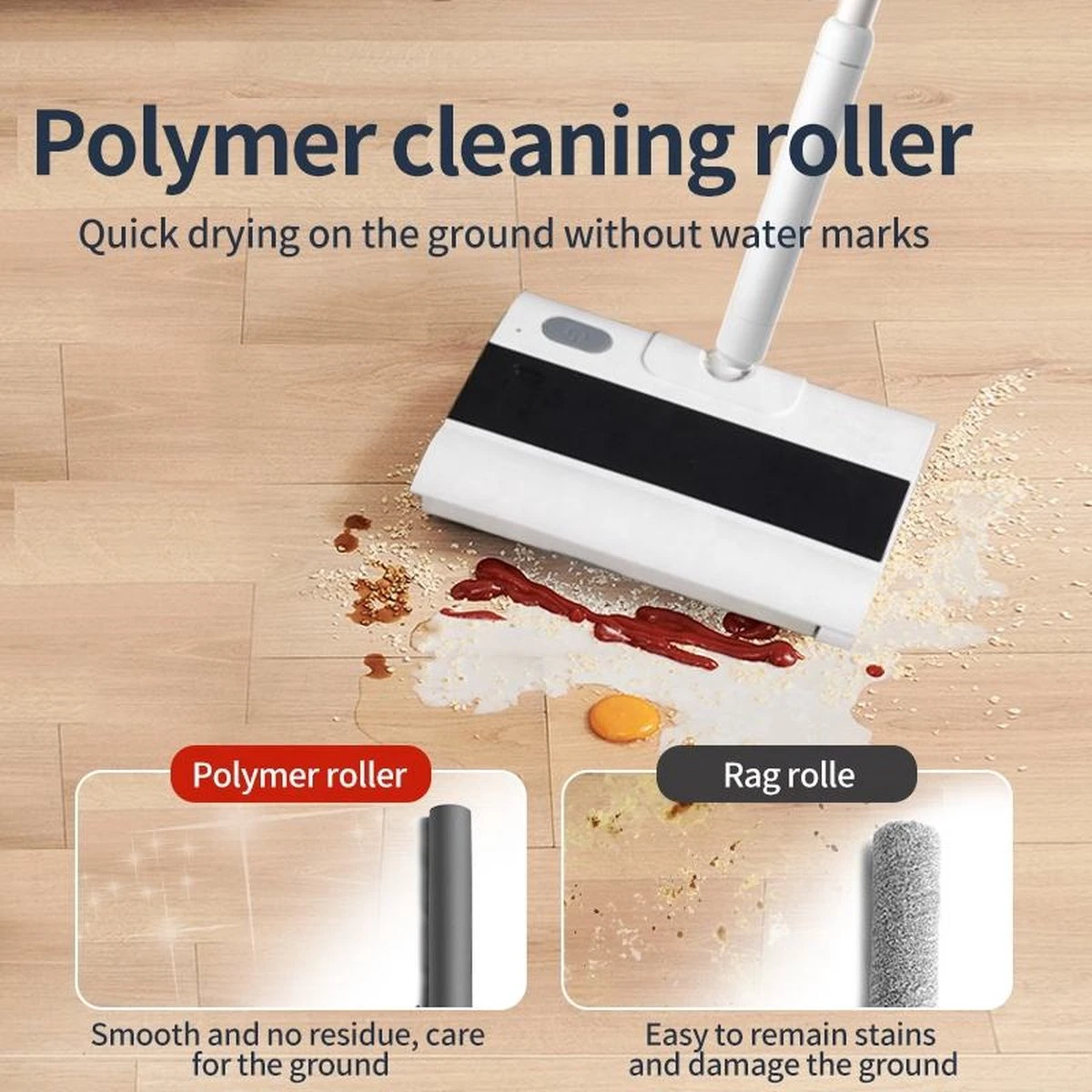 Royalty Line Vloerreiniger - Elektrische Rolveger - Elektrische Vloerreiniger - Steelstofzuiger Draadloos - Elektrische Bezem - Elektrische Veegborstel - 0,7 Liter - Draadloos - Incl. Accu En Lader - Wit / Zwart 3 Royalty Line Vloerreiniger - Elektrische Rolveger - Elektrische Vloerreiniger - Steelstofzuiger Draadloos - Elektrische Bezem - Elektrische Veegborstel - 0,7 Liter - Draadloos - Incl. Accu En Lader - Wit / Zwart - Afbeelding 3