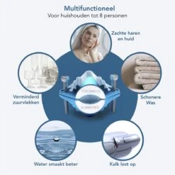 KIMO DIRECT Waterontharder Met 6 Teststrips - Waterontharder - Huishouden Tot 6 Personen - Waterfilter - 7500 Gauss - Blauw -Huishoudelijke Benodigdheden 1200x1200 974