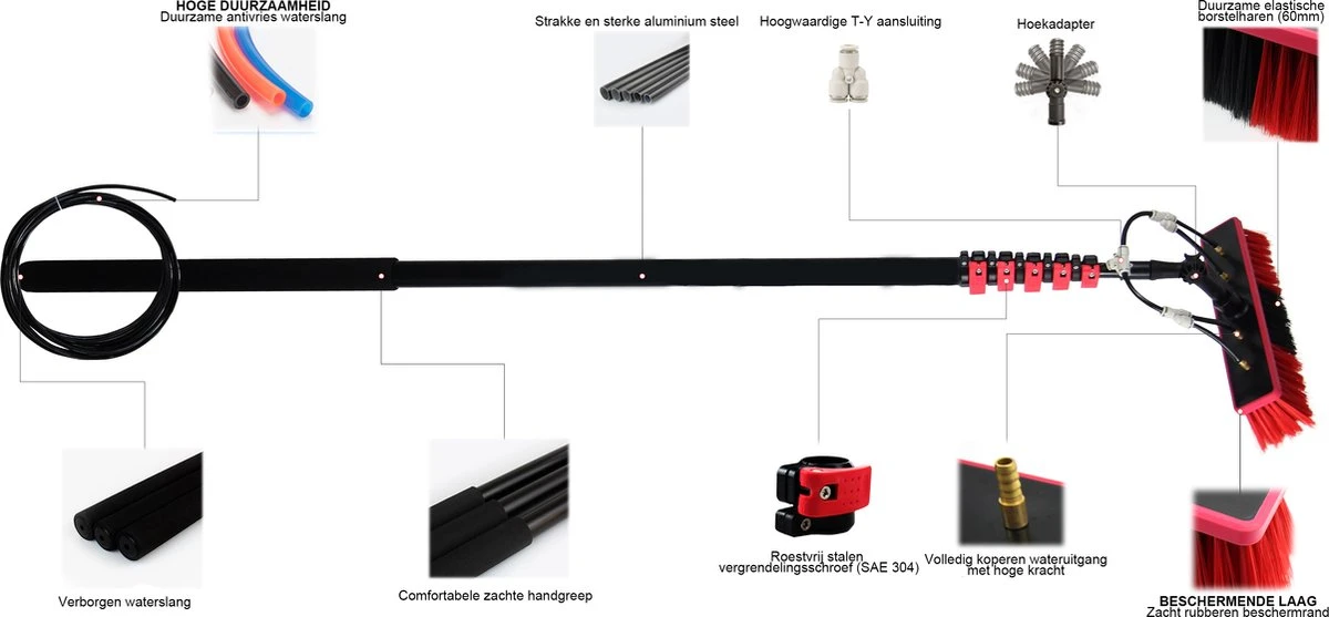 Kibani Telescoop Borstel 9m - Telescoopsteel Ramenwassen - Telescoopsteel Met Borstel - Telescoopsteel - Telescoopsteel Met Waterdoorvoer - Ramenwassen - Raamwisser Met Telescoopsteel - Raamwisser - Telescoopstelen 12 Kibani Telescoop Borstel 9m - Telescoopsteel Ramenwassen - Telescoopsteel Met Borstel - Telescoopsteel - Telescoopsteel Met Waterdoorvoer - Ramenwassen - Raamwisser Met Telescoopsteel - Raamwisser - Telescoopstelen - Afbeelding 12