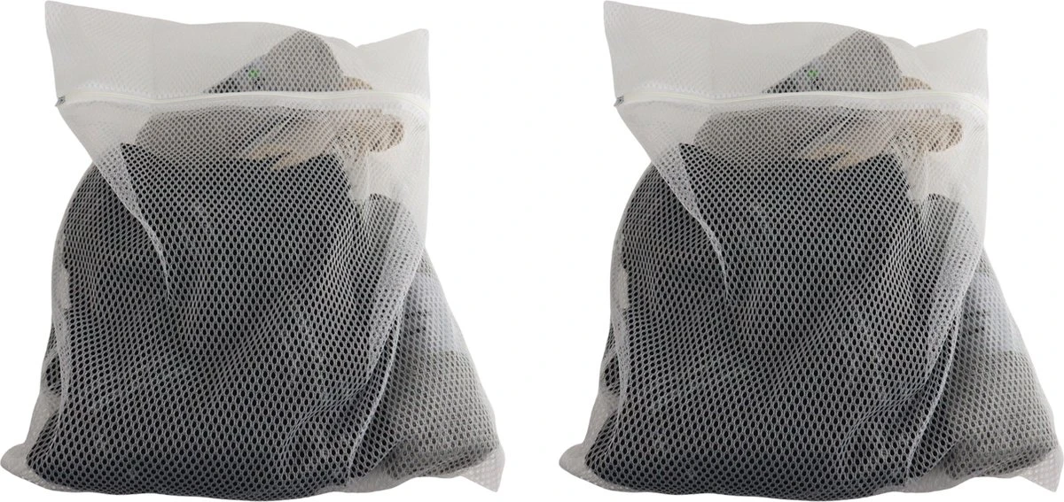 Orange85 Waszakken - 2 Stuks - Ritssluiting - Wit - 50x40 Cm - Polyester 1 Orange85 Waszakken - 2 Stuks - Ritssluiting - Wit - 50x40 Cm - Polyester