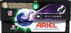 Ariel Wasmiddel Pods + Revitablack - Voor De Zwarte Was - 4 X 28 Wasbeurten - Voordeelverpakking 12 Ariel Wasmiddel Pods + Revitablack - Voor De Zwarte Was - 4 X 28 Wasbeurten - Voordeelverpakking -Huishoudelijke Benodigdheden 1200x571 2