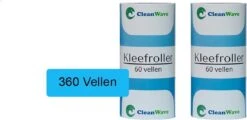 ®CleanWave Kleefroller 360 Zeer Klevende Vellen – Universele Kleefroller Navulling - 6 Rollen - Pluizenroller - Pluizenverwijderaar