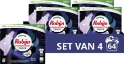 Robijn Classics Black Velvet Wasmiddeldoekjes - 4 X 16 Wasstrips - Voordeelverpakking