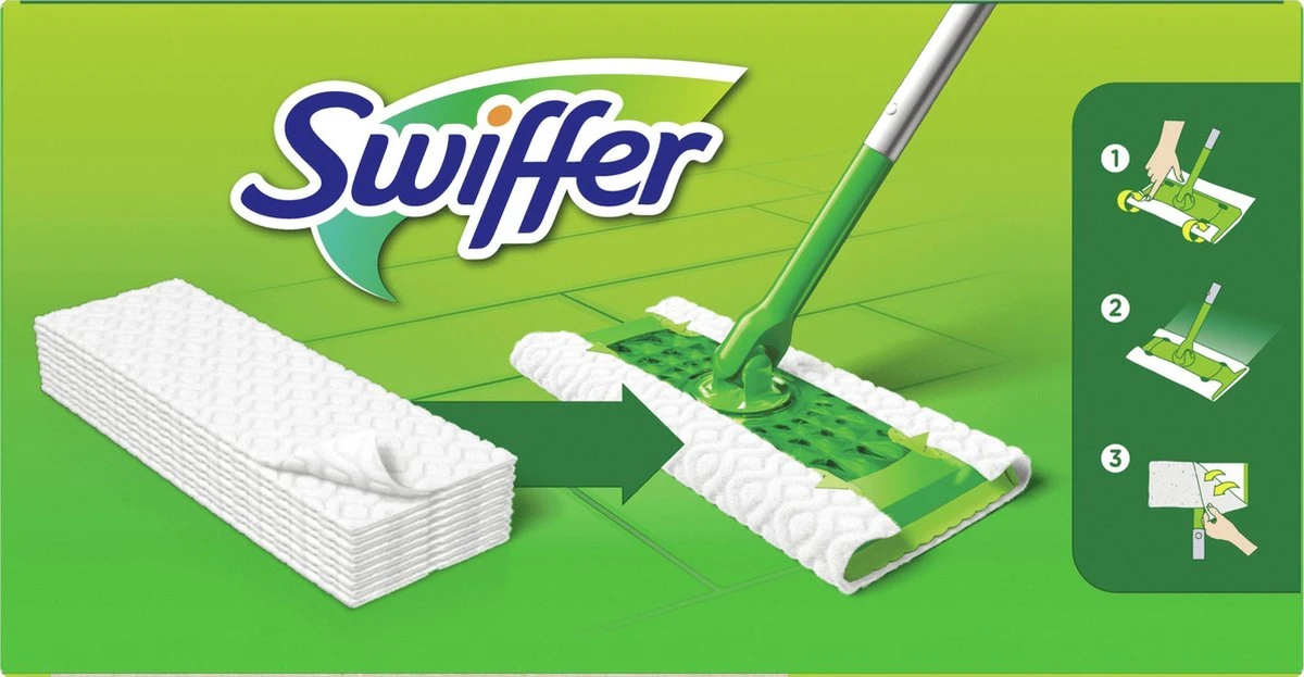 Swiffer Vloerreiniger Droge Vloerdoekjes - Voordeelverpakking 3 X 20 Navullingen 2 Swiffer Vloerreiniger Droge Vloerdoekjes - Voordeelverpakking 3 X 20 Navullingen - Afbeelding 2