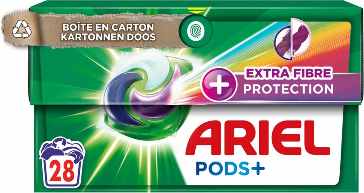 Ariel Wasmiddel Pods + Extra Vezelbescherming - Kleur - 4 X 28 Wasbeurten - Voordeelverpakking 6 Ariel Wasmiddel Pods + Extra Vezelbescherming - Kleur - 4 X 28 Wasbeurten - Voordeelverpakking - Afbeelding 6