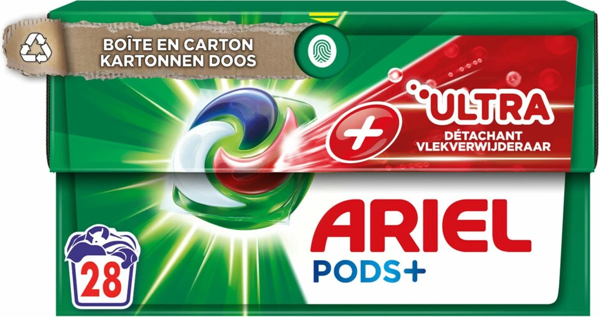 Ariel Wasmiddel Pods + Ultra Vlekverwijderaar - 4 X 28 Wasbeurten - Voordeelverpakking 3 Ariel Wasmiddel Pods + Ultra Vlekverwijderaar - 4 X 28 Wasbeurten - Voordeelverpakking - Afbeelding 3