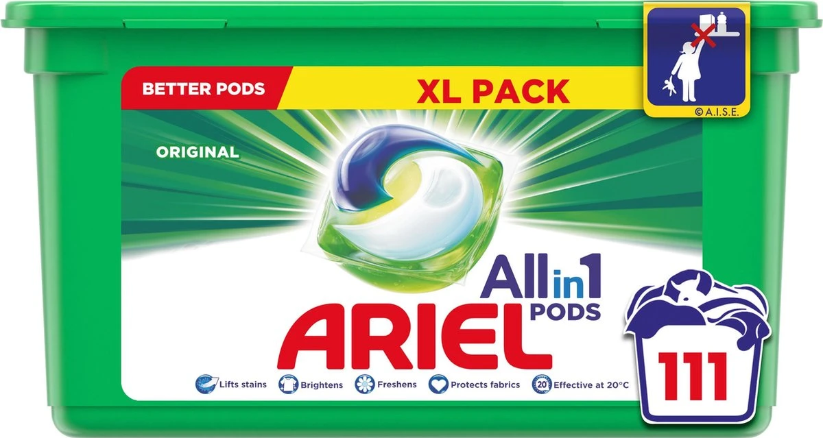 Ariel All In 1 Pods Regular Wasmiddel - Voordeelverpakking 3 X 37 Wasbeurten - Wasmiddel Pods 1 Ariel All In 1 Pods Regular Wasmiddel - Voordeelverpakking 3 X 37 Wasbeurten - Wasmiddel Pods