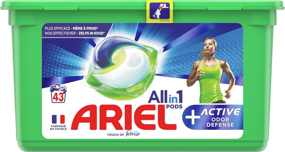 Ariel All In 1 Wasmiddel Pods + Actieve Geurbestrijding - 3x43 Wasbeurten - Voordeelverpakking 2 Ariel All In 1 Wasmiddel Pods + Actieve Geurbestrijding - 3x43 Wasbeurten - Voordeelverpakking - Afbeelding 2