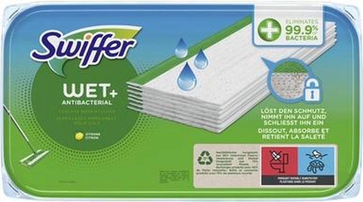 Swiffer Wet Wipes Antibacterieel, Navulverpakking Van 10 1 Swiffer Wet Wipes Antibacterieel, Navulverpakking Van 10