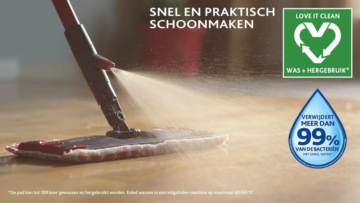 Vileda 1.2.Spray - Vlakke Mop Met Sproeisysteem En Pad In Microvezels 8 Vileda 1.2.Spray - Vlakke Mop Met Sproeisysteem En Pad In Microvezels - Afbeelding 8
