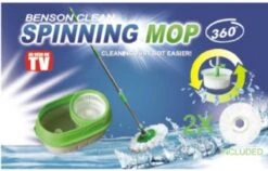 BensonClean Spin Mop - Inclusief Emmer -Huishoudelijke Benodigdheden 1200x770